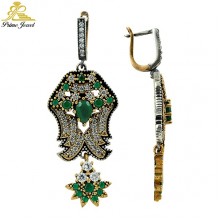 Gümüş Otantik Taşlı Küpe